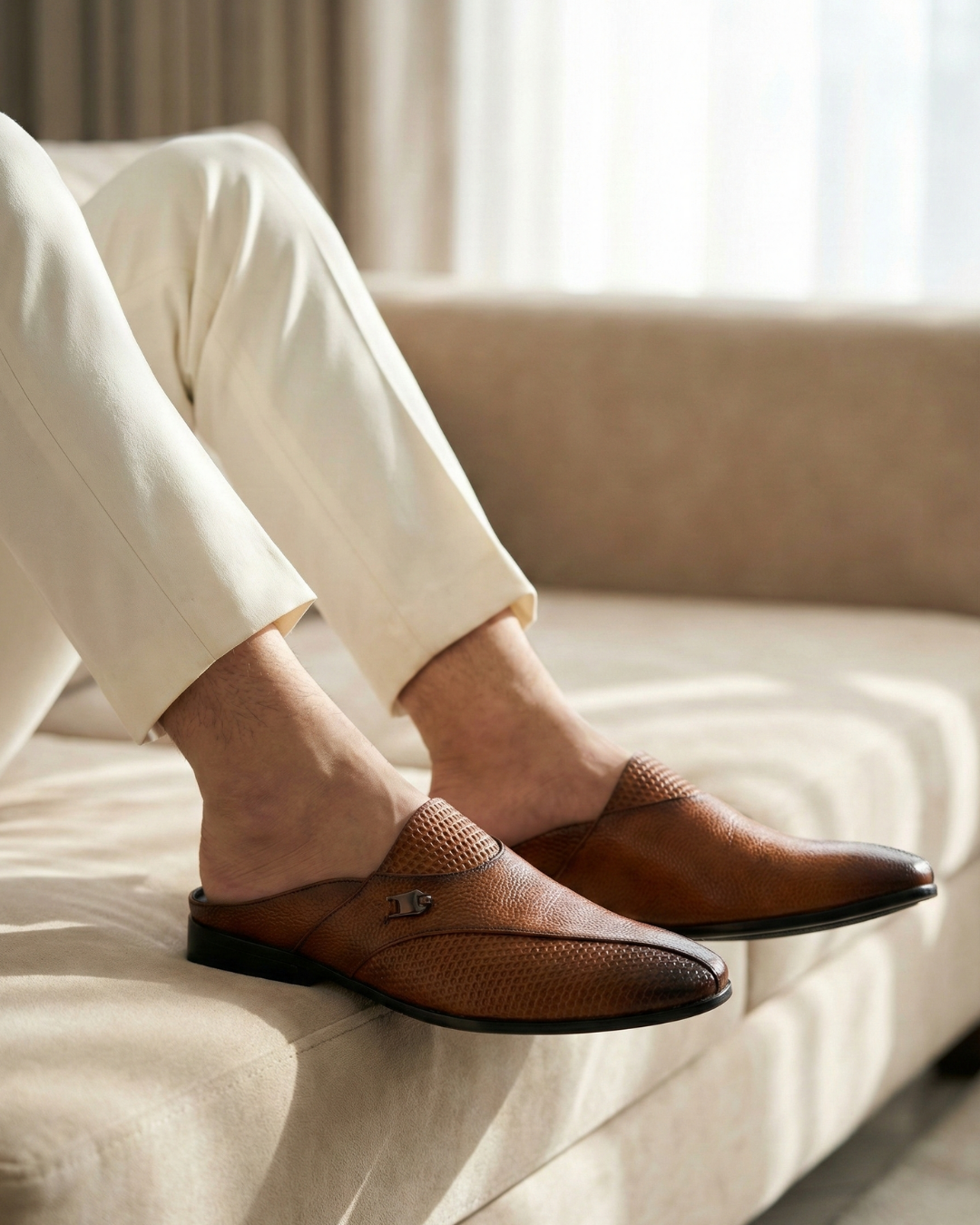 Brown Dice Half Shoe