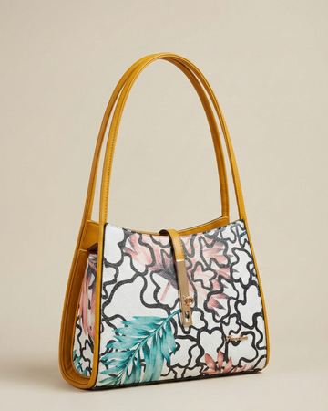 Floral Grace Leather Tote