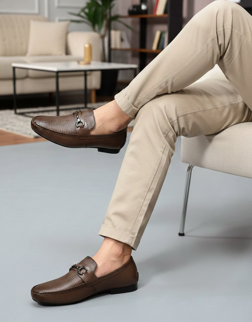 Brown Leather Horsebit Loafer